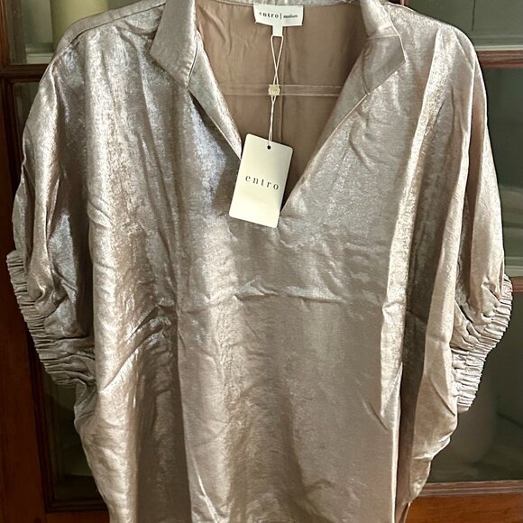 Entro Champagne Satin Blouse - Picture 3 of 7